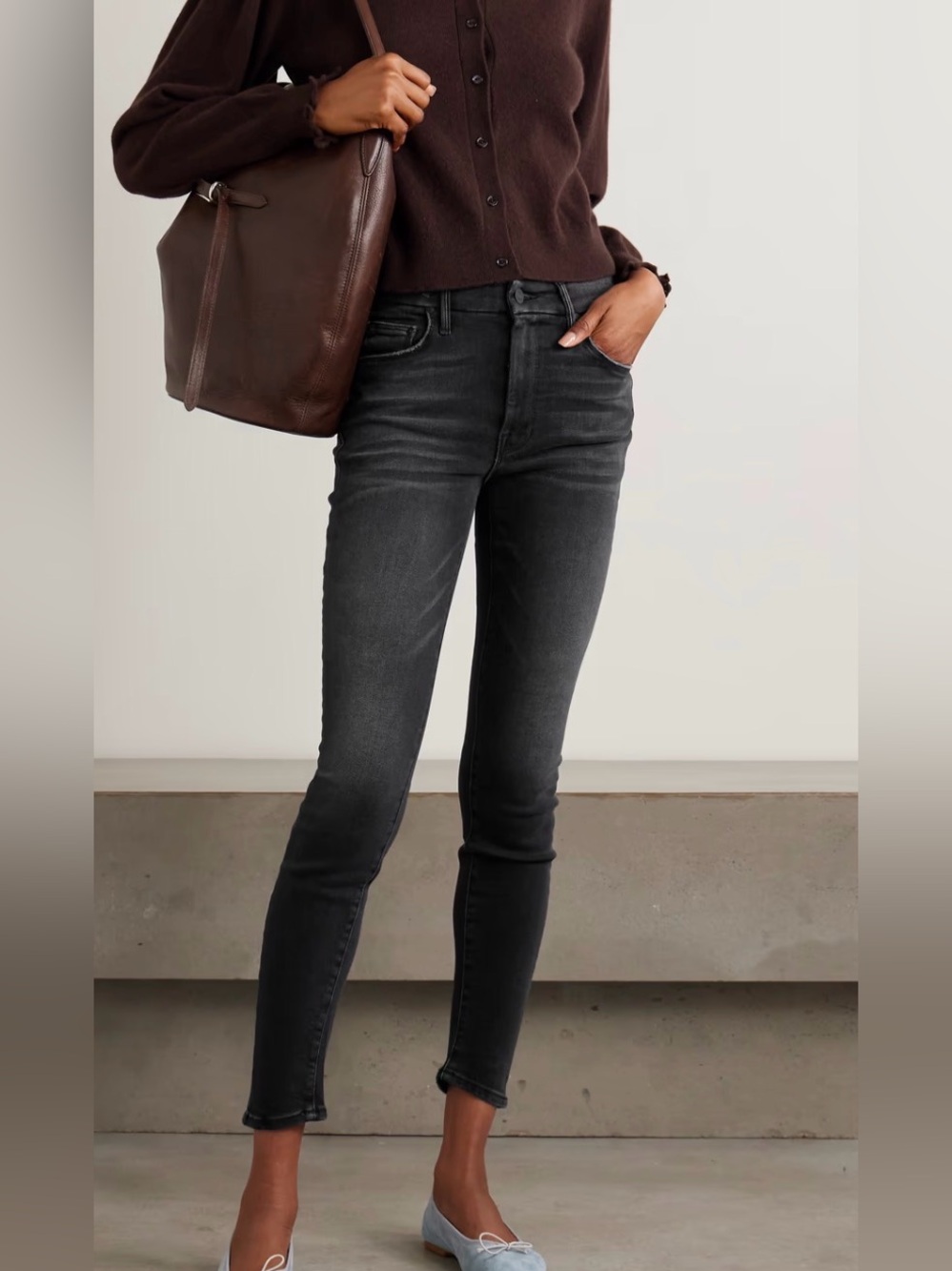 MOTHER The Looker Skinny Jeans in Washed Black 29